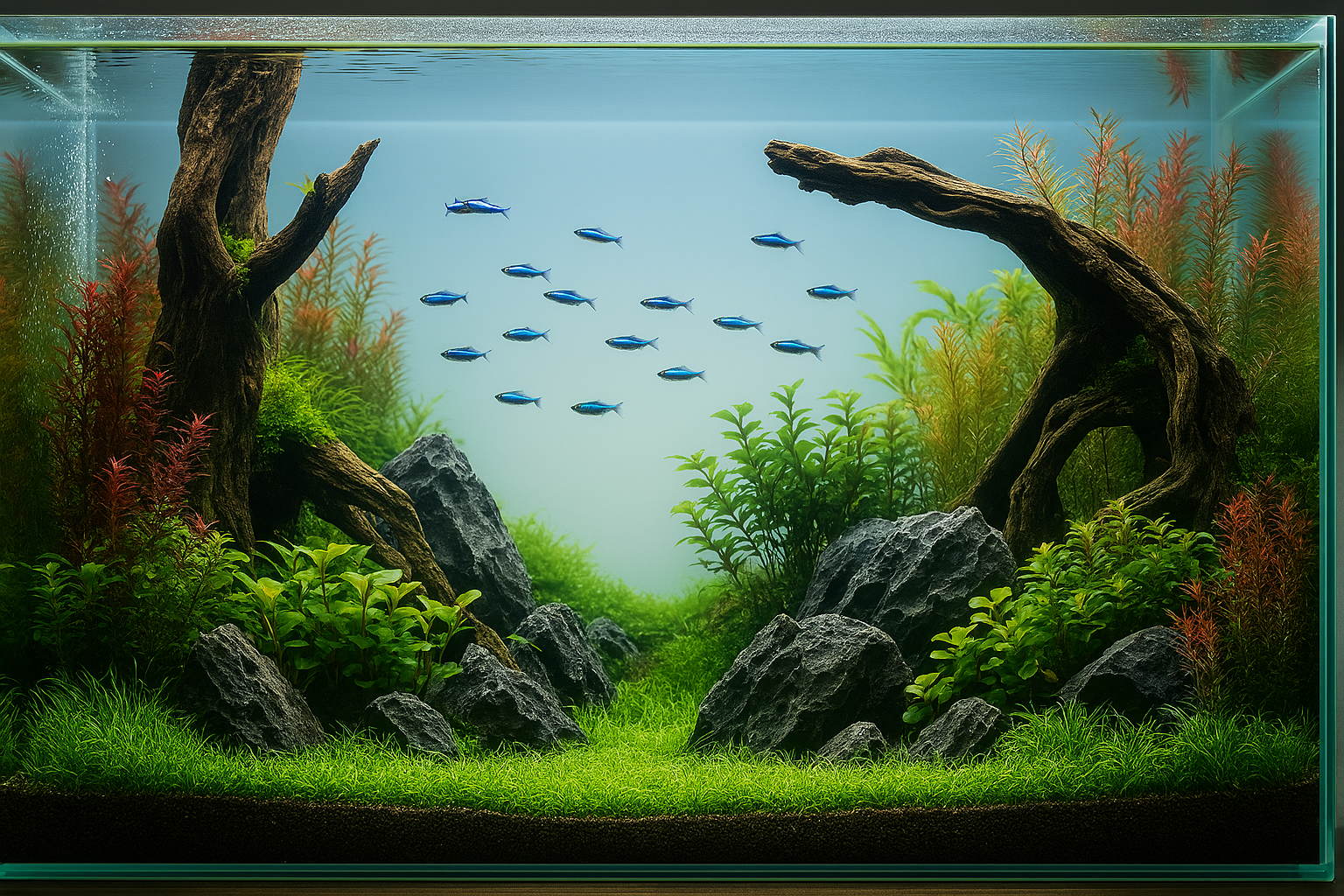 Perspective driven aquascape