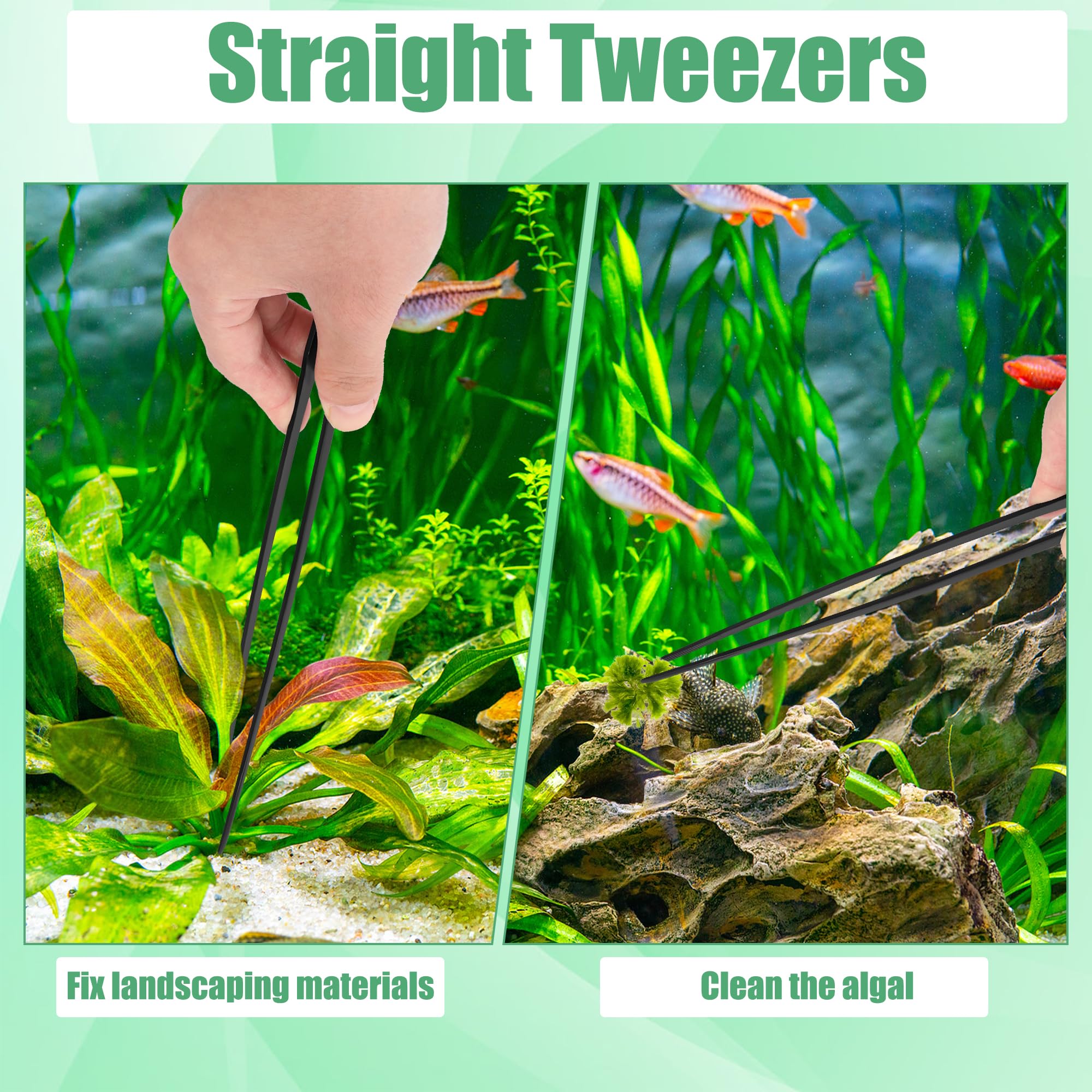 Stainless steel aquascaping tweezers